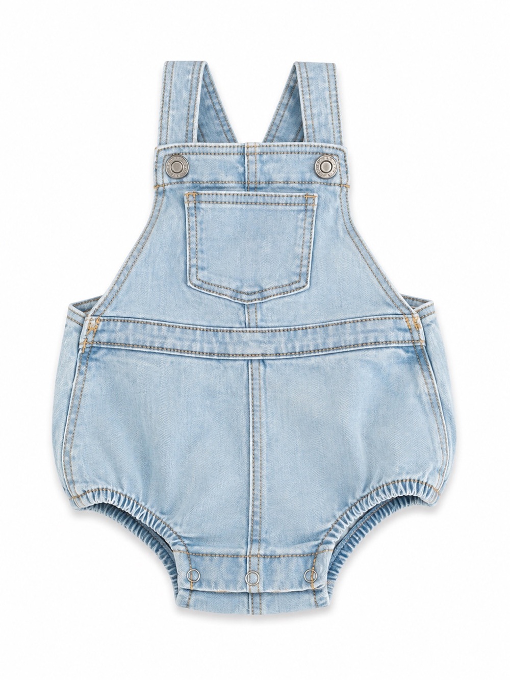 EUC Little Co. Light Wash Denim Baby Overalls Romper